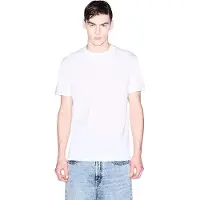 Armani Exchange pour homme. XM002450AF10356U0009 T-shirt blanc gaufré (S), Casuel, Coton, Manche courte