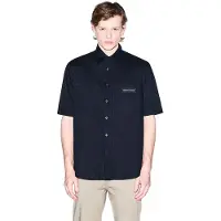 Armani Exchange pour homme. XM002317AF24533UB101 Chemise bleue marine (L), Casuel, Coton, Manche courte