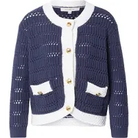 Derhy Cardigan 'PIA GILET MAILLE' bleu marine / blanc