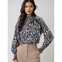 Trend Alaçatı Stili Chemisier beige / crème / noir
