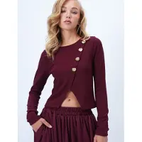 Trend Alaçatı Stili T-shirt bourgogne