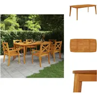 vidaXL Table de jardin 200x100x75 cm Bois massif Acacia - Tables de jardin