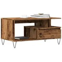 vidaXL Table basse imitation vieux bois 90x49x45 cm Bois composite