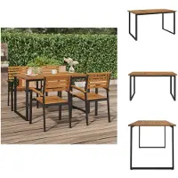 vidaXL Table de jardin avec pieds en forme de U 140×80×75 cm bois massif acacia - Tables de jardin