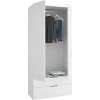 Dmora Montclare - Armoire 2 Portes, 51x204h cm Blanc, une Étagère