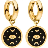Purelei Boucles d'oreilles 'Galaxy' or / noir / transparent