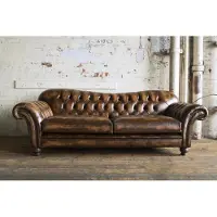 AEA Ledersofa Sofa Couch Garnitur Sofas Couchen Chesterfield Leder Polster 3 Sitzer