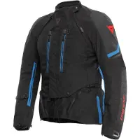Dainese Super Adventure Absoluteshell S26, veste textile imperméable pour moto, noire/bleue, taille 50