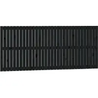 Syfax Tête de lit murale Noir 204x3x90 cm Bois massif de pin