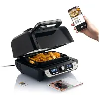 InnovaGoods Friteuse à air avec grill, accessoires et livre de recettes Fryinn 12-en-1 6000 acier noir 3400 W 6 L