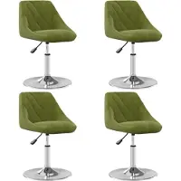 Syfax Chaises pivotantes à manger lot de 4 vert clair velours
