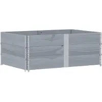 vidaXL Rehausses de palettes 3 pcs. Gris 150x100 cm Pin massif