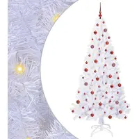 Syfax Sapin de Noël artificiel avec 300 LED Blanc 210 cm PVC et Acier