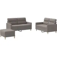 Syfax Ensemble de canapés 3 pcs avec coussins Taupe Tissu