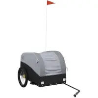 Syfax Remorque de vélo noir et gris 45 kg fer
