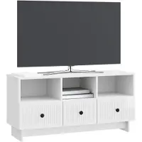 vidaXL Meuble TV , blanc brillant, 102 x 34,5 x 50 cm, aggloméré