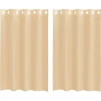 vidaXL Voile Rideaux avec illets 2 pcs. couleur sable