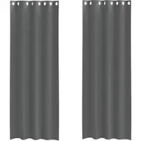 vidaXL Voile Rideaux avec oeillets 2 pcs. Gris foncé 140x300 cm
