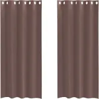 vidaXL Voile Rideaux avec oeillets 2 pcs. Marron 140x245 cm