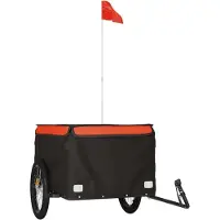 Syfax Remorque de vélo noir et orange 45 kg fer