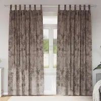 Syfax Rideaux en velours avec rideaux 2 pièces Cappuccino 260 x 140 cm Velours