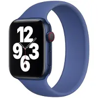 Apple Bracelet solo en silicone pour Watch | 44/45/46/49 mm - Taille 10 - Toma Blue