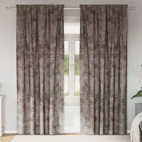 Syfax Rideaux en velours avec rideaux 2 pièces Cappuccino 260 x 140 cm Velours