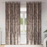 Syfax Rideaux en velours avec rideaux 2 pièces Cappuccino 245 x 140 cm Velours