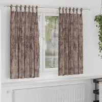 Syfax Rideaux de velours avec rideaux 2 pcs Cappuccino 175 x 140 cm Velours