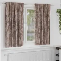 Syfax Rideaux de velours avec rideaux 2 pcs Cappuccino 175 x 140 cm Velours