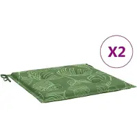 vidaXL Coussins De Chaise Lot De 2 Motif De Feuilles 40x40x4 Cm Tissu