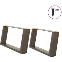 vidaXL Pieds de table basse en U 2 pcs. Acier naturel 70x(30-31) cm Acier
