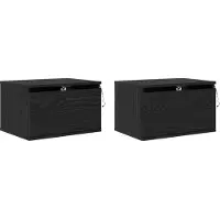 vidaXL Cabinet de chevet mural avec 2 pcs Chêne noir 50 x 36 x 30 cm