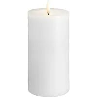 Moods & More MM LED pillar candle, Silk, Melted, Classic white, 74x150 mm