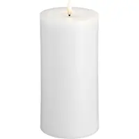 Moods & More MM LED pillar candle, Silk, Melted, Classic white, 99x200 mm