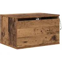 vidaXL Cabinet de chevet mural avec tiroir Bois Ancien 50 x 36 x 30 cm