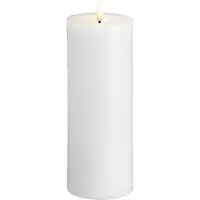 Moods & More MM LED pillar candle, Silk, Melted, Classic white, 74x200 mm