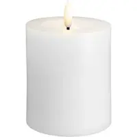 Moods & More MM LED pillar candle, Silk, Melted, Classic white, 74x100 mm