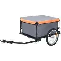 Syfax Remorque de vélo gris et orange 65 kg