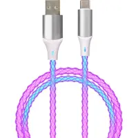 Qualo câble lumineux USB-A-USB-C 1 m 3A blanc/argent QCS-AC-00