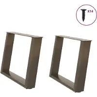 vidaXL Pieds de table basse en U 2 pcs. Acier naturel 70x(42-43) cm Acier