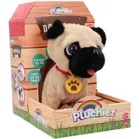 Pluchiez Peluche Frankie, bouledogue français qui aboie, avec pot d'échappement