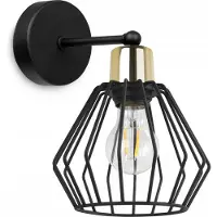 Light11 HOME Applique murale Kinkiet en métal et fil métallique, abat-jour LED, style industriel moderne