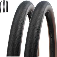 Schwalbe 2 pneus TLE E-25 G-One Speed Performance Race Guard, 27,5 x 2,00 (50-584), couleur bronze, avec démonte-pneus