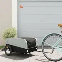 Prolenta Maison Exclusive - Remorque pour vélo, noire et grise, 45 kg, en fer