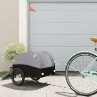 Prolenta Maison Exclusive - Remorque pour vélo, noire et grise, capacité de 30 kg, en fer