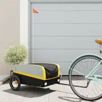 Prolenta Maison Exclusive - Remorque pour vélo, noire et jaune, capacité de 30 kg, en fer