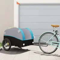 Prolenta Maison Exclusive - Remorque pour vélo, noire et bleue, capacité de 45 kg, en fer