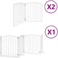 Syfax Barrière pour chien porte pliable 8panneaux blanc bois peuplier