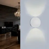 Silamp Applique Murale Blanche Design LED Double Faisceaux IP54 6W - Blanc Chaud 2300K - 3500K